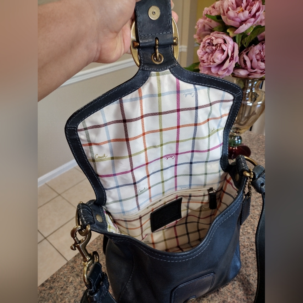 Coach Blue Legacy Tattersall Bleeker Large Flawp - Picture 15 of 17